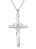 HEART AND CROSS PENDANT NECKLACE